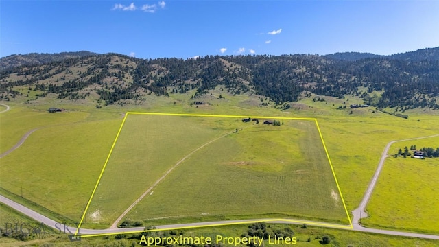 3500 Jackson Creek Rd, Bozeman, MT 59715 - aerial view of sparsely populated area featuring property parcel outlined and a mountainous background