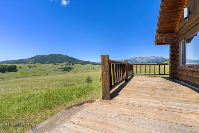 3500 Jackson Creek Rd, Bozeman, MT 59715 - wooden deck featuring a mountain view