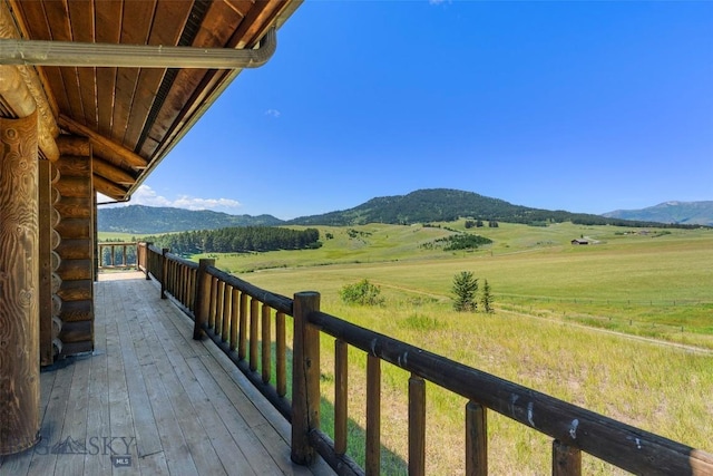 3500 Jackson Creek Rd, Bozeman, MT 59715 - deck featuring a mountain view and a view of rural / pastoral area