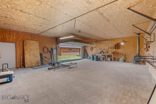3500 Jackson Creek Rd, Bozeman, MT 59715 - garage with wood walls