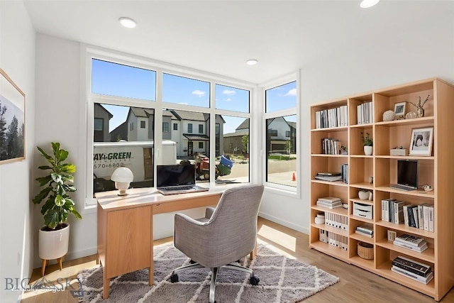 2809 S 30th Ave, Bozeman, MT 59718 - office area featuring wood finished floors and recessed lighting