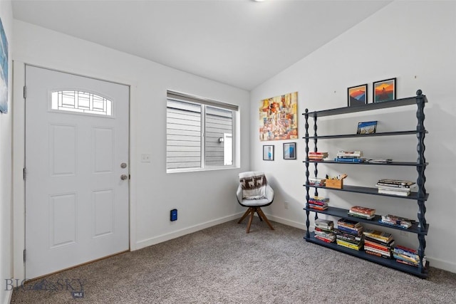 402 Brookline St Unit B, Livingston, MT 59047 - carpeted foyer with vaulted ceiling and baseboards
