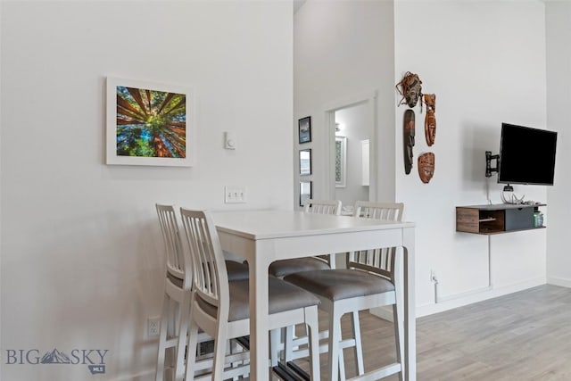 402 Brookline St Unit B, Livingston, MT 59047 - dining area featuring wood finished floors and a towering ceiling