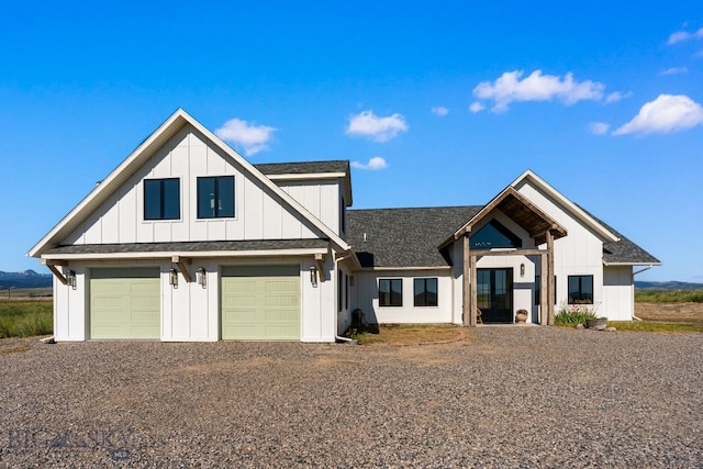 120 Horseshoe Loop, Harrison, MT 59735 - modern farmhouse with gravel driveway, board and batten siding, and roof with shingles