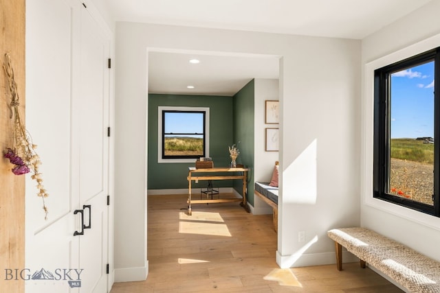 120 Horseshoe Loop, Harrison, MT 59735 - hallway featuring light wood-style floors and recessed lighting