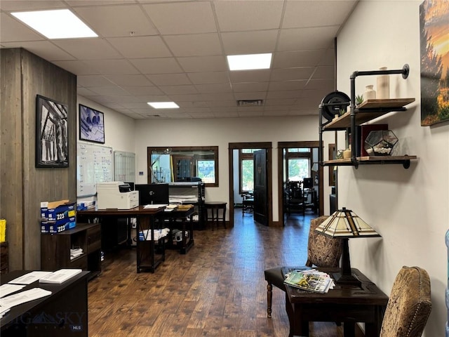 33 Lone Peak Dr Unit 202, Big Sky, MT 59716 - home office featuring hardwood / wood-style flooring and a drop ceiling