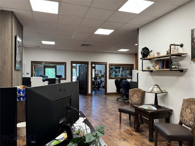 33 Lone Peak Dr Unit 202, Big Sky, MT 59716 - home office with wood finished floors and a drop ceiling