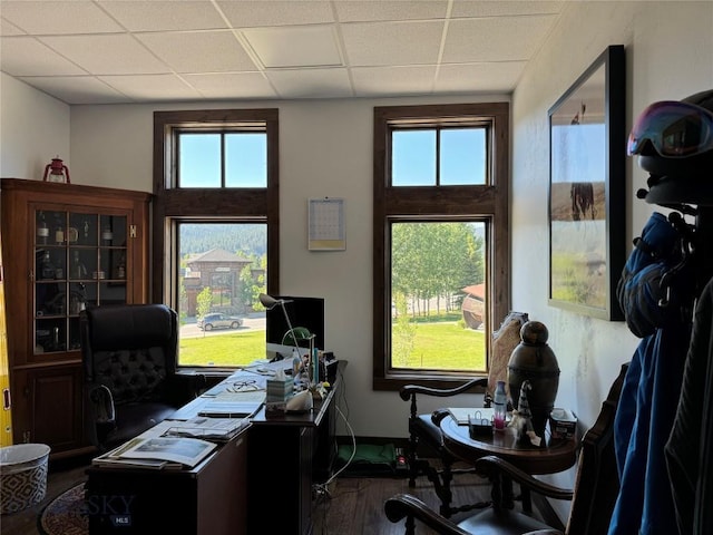 33 Lone Peak Dr Unit 202, Big Sky, MT 59716 - home office featuring a drop ceiling and wood finished floors