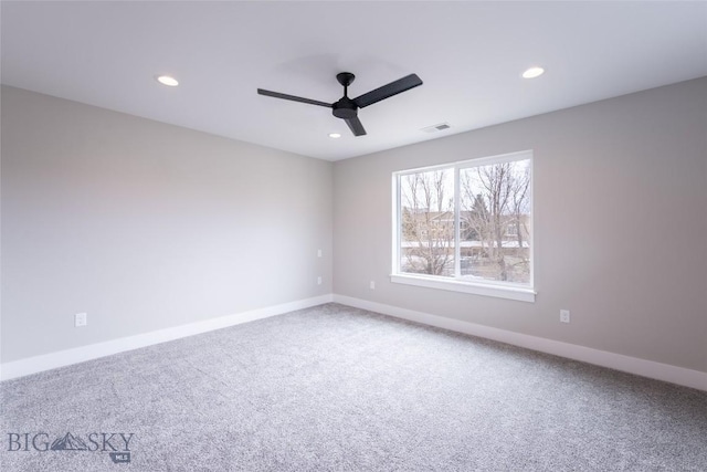 740 Rogers Way Unit B, Bozeman, MT 59718 - carpeted spare room featuring a ceiling fan and recessed lighting