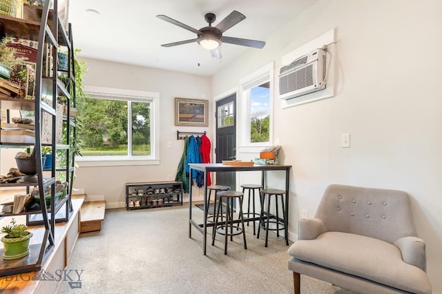 2 Harris Pl, Livingston, MT 59047 - office with a ceiling fan and a wall mounted AC