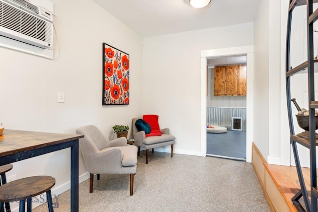 2 Harris Pl, Livingston, MT 59047 - living area with a wall mounted AC and speckle patterned floor