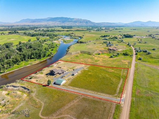 915 Point Of Rocks Rd, Whitehall, MT 59759 - view of rural area featuring property parcel outlined and a water and mountain view