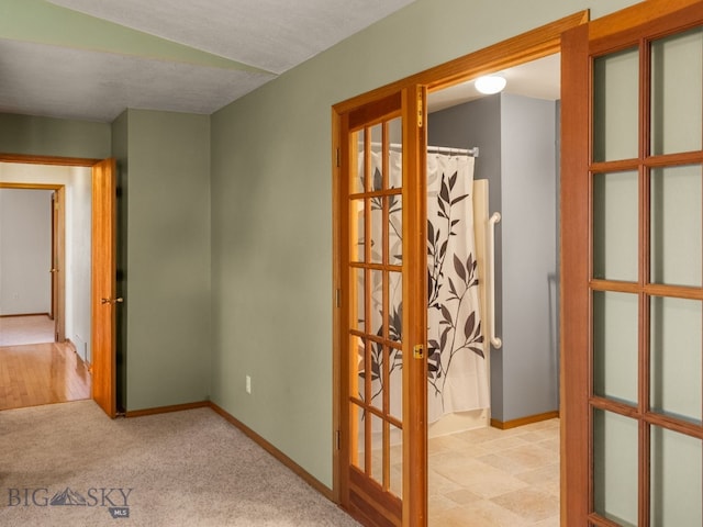 3455 W Cascade, Bozeman, MT 59718 - hallway with french doors and carpet floors