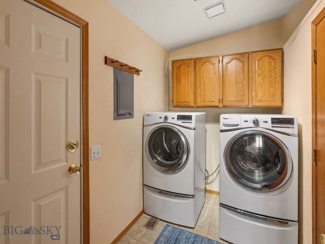 3455 W Cascade, Bozeman, MT 59718 - washroom with electric panel, separate washer and dryer, and cabinet space