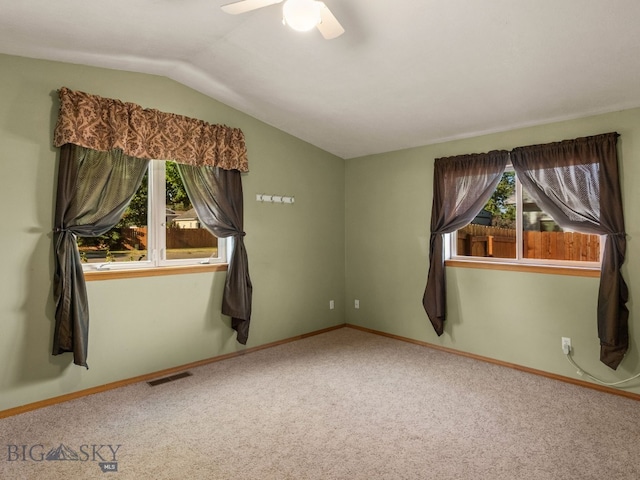 3455 W Cascade, Bozeman, MT 59718 - carpeted empty room with vaulted ceiling and ceiling fan