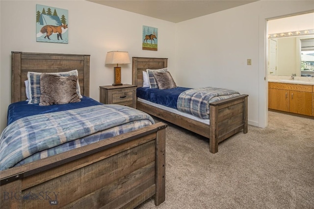 344 Candlelight Meadow Dr, Big Sky, MT 59716 - bedroom with light carpet and ensuite bathroom