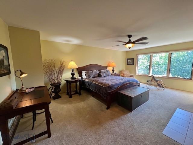 3 Gallatin Unit B, Bozeman, MT 59718 - bedroom with carpet and a ceiling fan