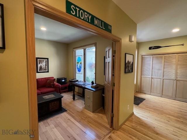3 Gallatin Unit B, Bozeman, MT 59718 - hallway featuring light wood-type flooring and recessed lighting