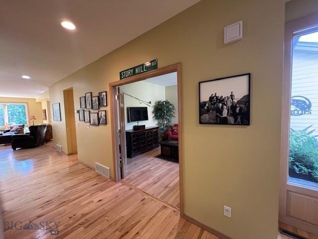 3 Gallatin Unit B, Bozeman, MT 59718 - corridor with plenty of natural light, light wood-style floors, and recessed lighting