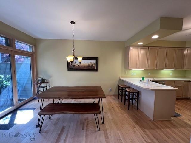 3 Gallatin Unit B, Bozeman, MT 59718 - dining room featuring light wood-style floors, a chandelier, and recessed lighting