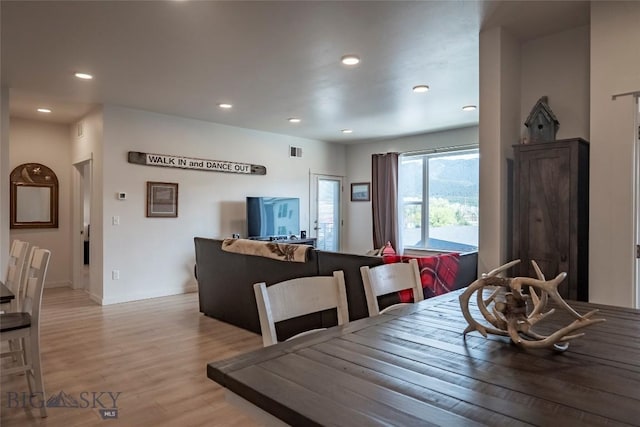 2221D Willow Dr Unit 128, Livingston, MT 59047 - dining area featuring light wood-type flooring and recessed lighting