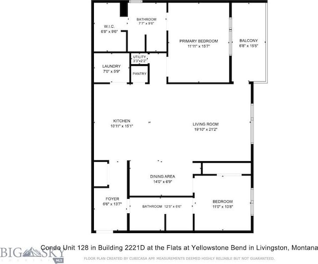 2221D Willow Dr Unit 128, Livingston, MT 59047 - view of property floor plan