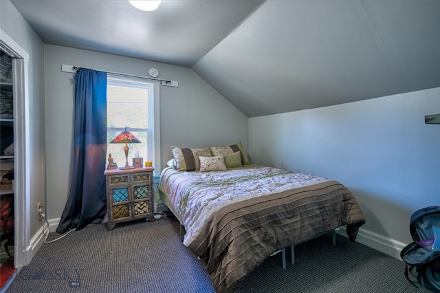716 W Pine St, Missoula, MT 59802 - carpeted bedroom featuring lofted ceiling and baseboards