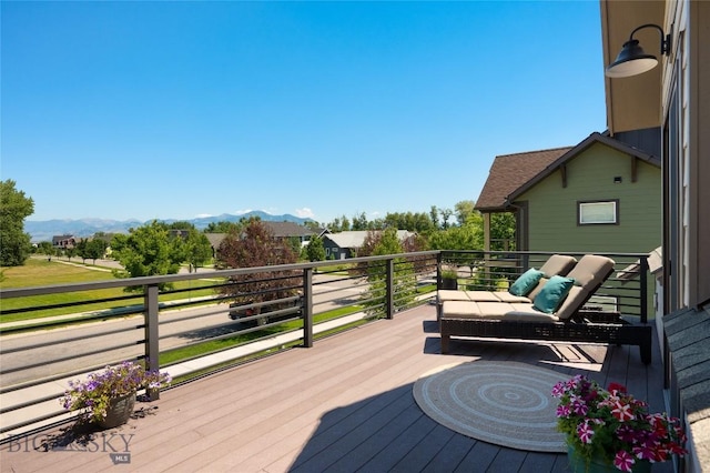 3090 Meah Ln, Bozeman, MT 59718 - wooden terrace featuring a mountain view