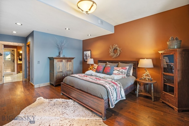 58 Upper Moose Hill Rd, Big Sky, MT 59716 - bedroom with hardwood / wood-style flooring and recessed lighting