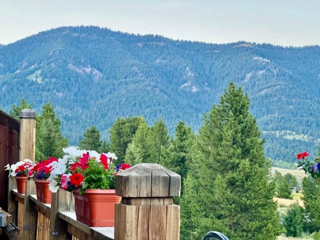 58 Upper Moose Hill Rd, Big Sky, MT 59716 - view of mountain backdrop with a heavily wooded area