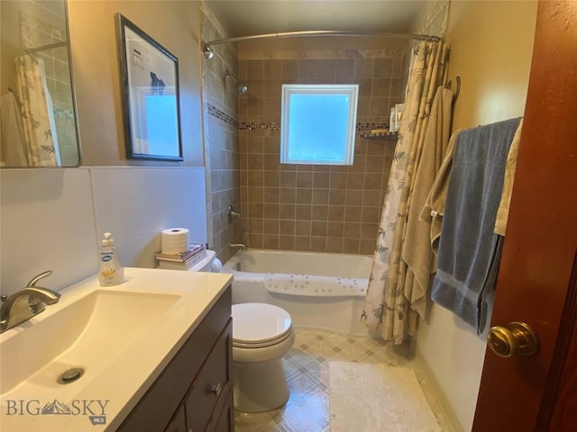 1120 A St, Butte, MT 59701 - bathroom with vanity, shower / bathtub combination with curtain, and tile patterned flooring