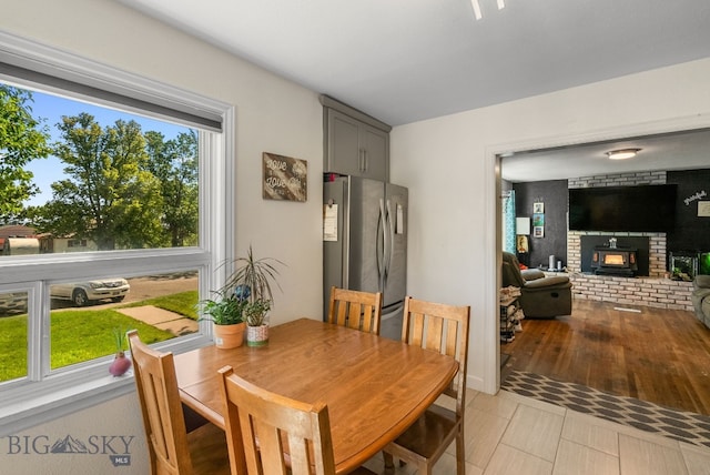 531 N Main St, Livingston, MT 59047 - dining space featuring a fireplace
