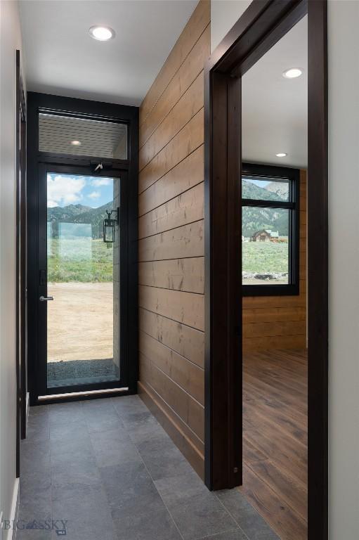 28 Elk Meadows Ranch Rd, Cameron, MT 59720 - doorway featuring wood walls and recessed lighting