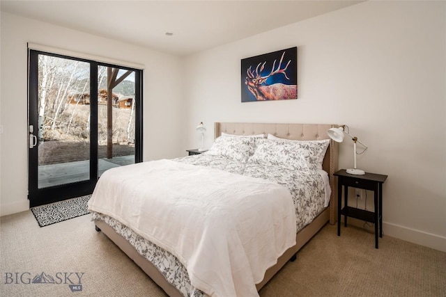 87 Upper Whitefish Dr, Big Sky, MT 59716 - bedroom with access to outside and carpet
