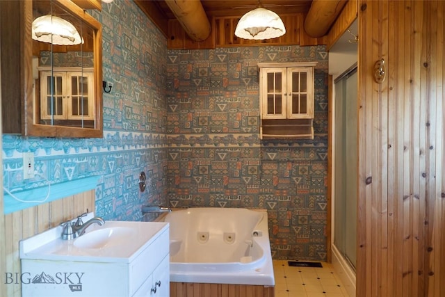 7223 Birdseye Rd, Helena, MT 59602 - bathroom featuring a stall shower, vanity, and a tub with jets