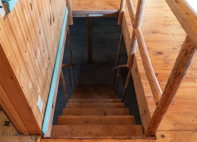 7223 Birdseye Rd, Helena, MT 59602 - stairway with wood walls