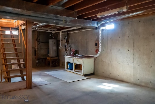 7223 Birdseye Rd, Helena, MT 59602 - basement with electric water heater and stairway