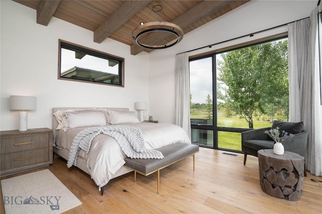 240 Horsetail Rd, Bozeman, MT 59715 - bedroom with a wooden ceiling with exposed beams and wood finished floors