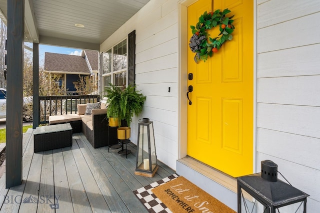 119 Meadow Brook Ln, Belgrade, MT 59714 - doorway to property featuring covered porch and an outdoor living space