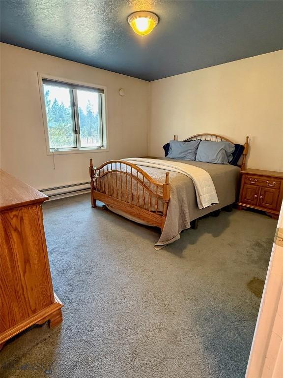 1364 Mcclellan Rd, West Yellowstone, MT 59758 - carpeted bedroom with baseboard heating