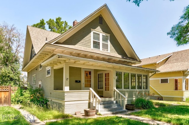 511 W Babcock, Bozeman, MT 59715 - view of front of property with a chimney and roof with shingles