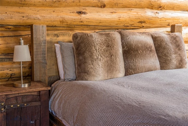 49824 Gallatin Rd, Big Sky, MT 59730 - bedroom with rustic walls