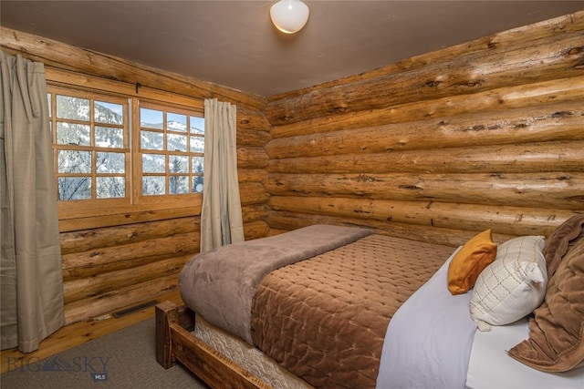49824 Gallatin Rd, Big Sky, MT 59730 - bedroom featuring log walls