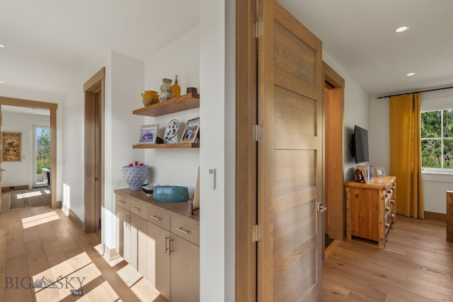 1878 Star Ridge Rd, Bozeman, MT 59715 - corridor with light wood-type flooring and recessed lighting