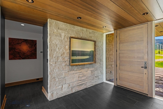 1878 Star Ridge Rd, Bozeman, MT 59715 - foyer with wooden ceiling and recessed lighting