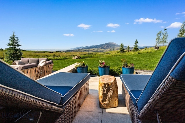 1878 Star Ridge Rd, Bozeman, MT 59715 - view of patio / terrace featuring a mountain view