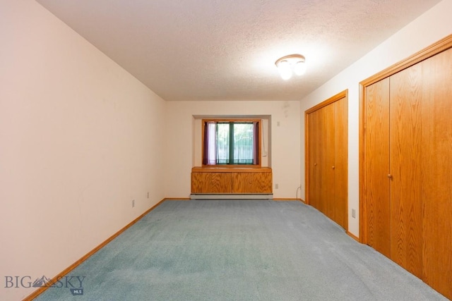 2200 W Dickerson Unit 46, Bozeman, MT 59718 - empty room featuring a baseboard heating unit, light carpet, and a textured ceiling