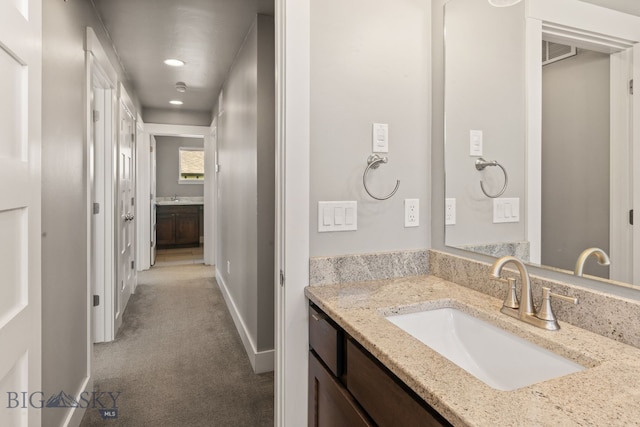 3139 Blackbird Dr, Bozeman, MT 59718 - bathroom featuring vanity and recessed lighting