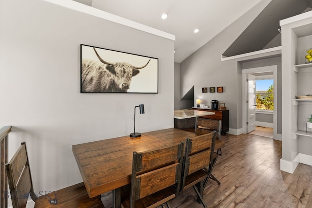 3139 Blackbird Dr, Bozeman, MT 59718 - office with vaulted ceiling, wood finished floors, and recessed lighting