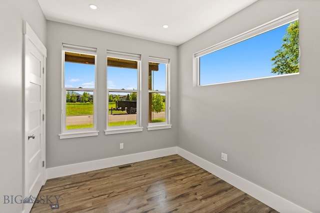 3139 Blackbird Dr, Bozeman, MT 59718 - empty room with dark wood-style floors and recessed lighting